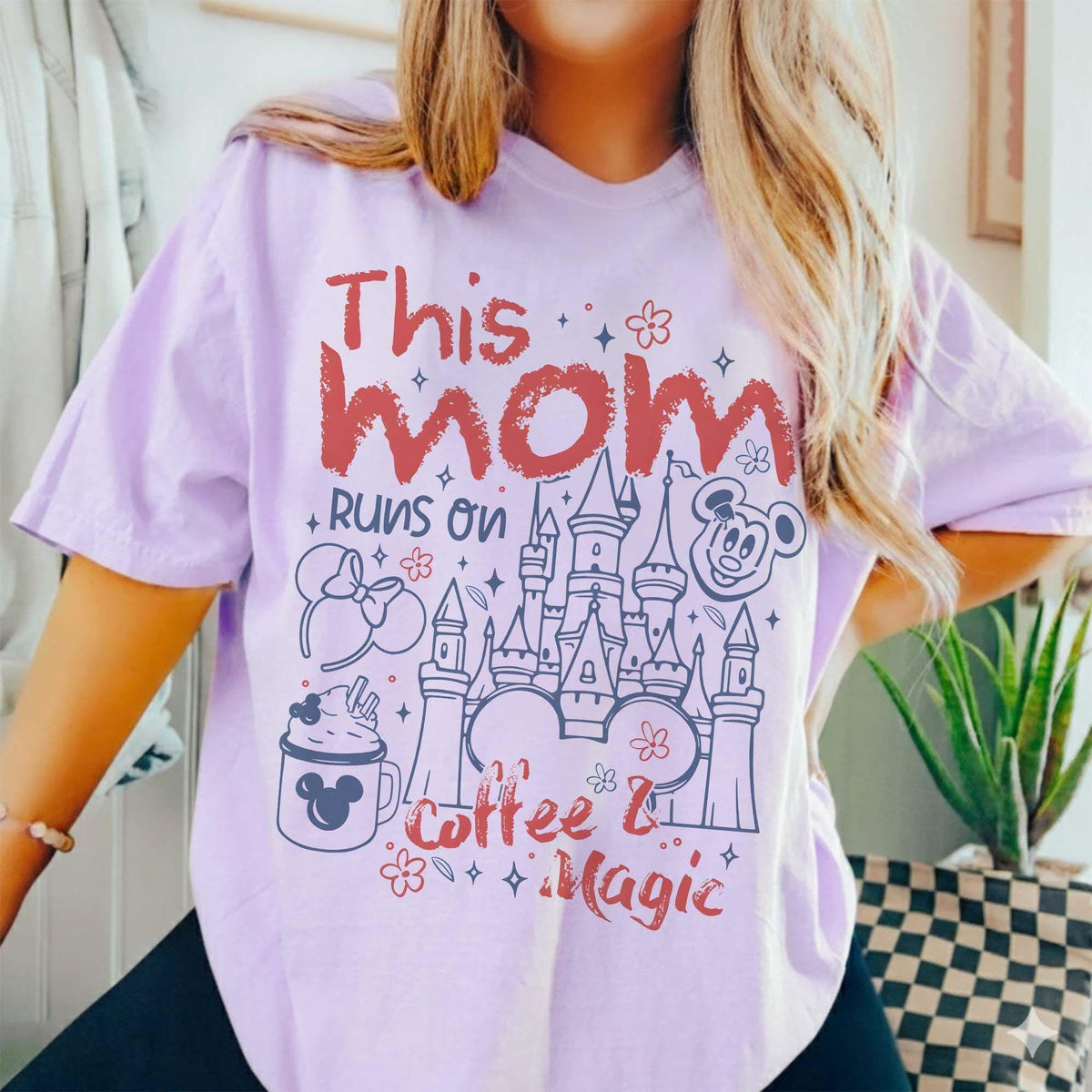 Retro This Mom Runs On Coffee & Magic — Comfort Colors Tee fan art by Snagva (3)