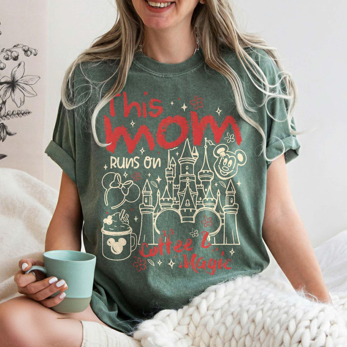 Retro This Mom Runs On Coffee & Magic — Gildan Sweatshirt fan art by Snagva (5)