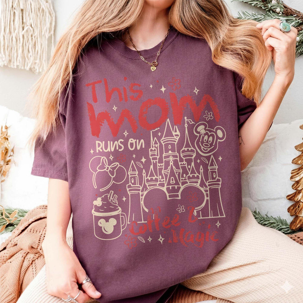 Retro This Mom Runs On Coffee & Magic — Bella+Canvas Tee fan art by Snagva (8)