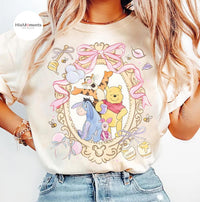 Watercolor Coquette Bow Winnie the Pooh and Friends — Bella+Canvas Tee fan art by Snagva (5)