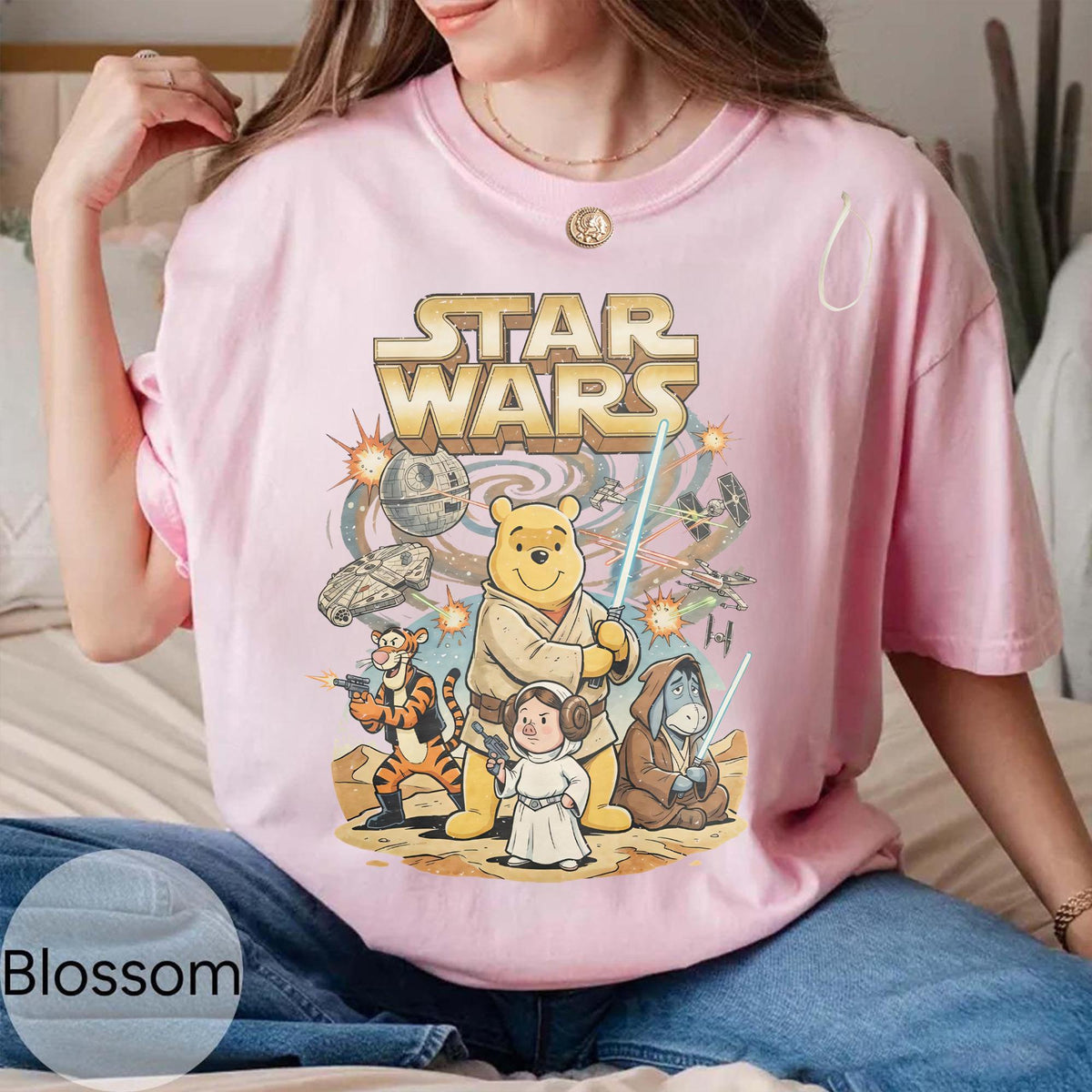 Retro Winnie the Pooh Star Wars — Bella+Canvas Tee fan art by Snagva