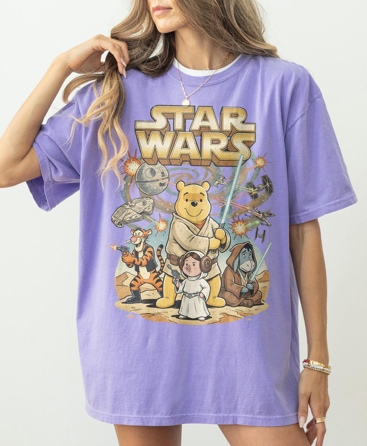 Retro Winnie the Pooh Star Wars — Bella+Canvas Tee fan art by Snagva (6)