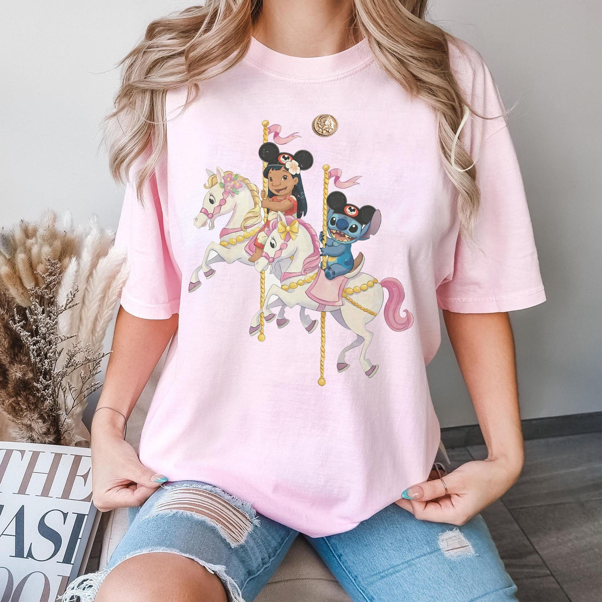 Stitch Lilo Carousel Comfort Colors — Gildan Hoodie fan art by Snagva