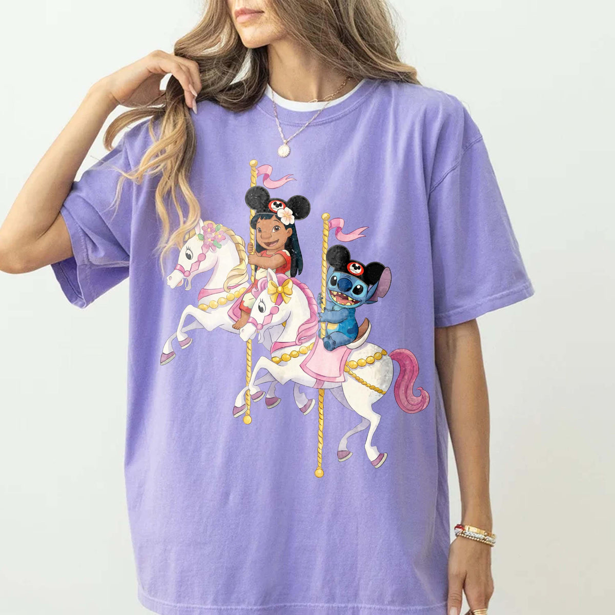 Stitch Lilo Carousel Comfort Colors — Comfort Colors Tee fan art by Snagva (3)