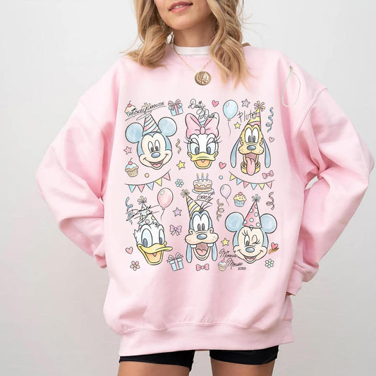 Watercolor Mickey Friends Birthday — Gildan Sweatshirt