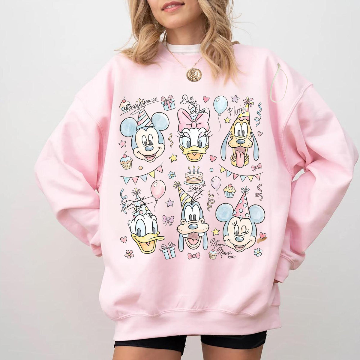 Watercolor Mickey Friends Birthday — Gildan Hoodie fan art by Snagva