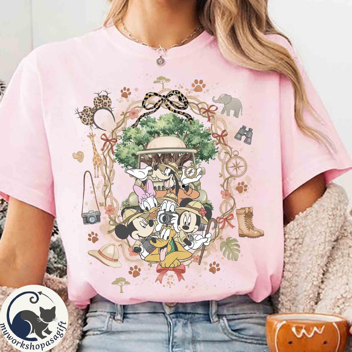 Coquette Bow Mickey & Friends Animal Kingdom — Gildan Hoodie fan art by Snagva (2)