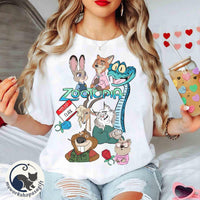 Zootopia 2 Characters Group Retro — Bella+Canvas Tee fan art by Snagva (3)