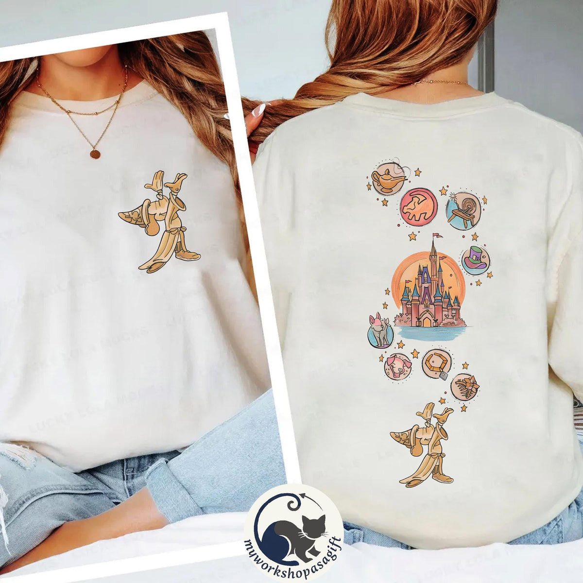 2-Sided Disney Fantasia Mickey Retro — Gildan Sweatshirt fan art by Snagva (2)