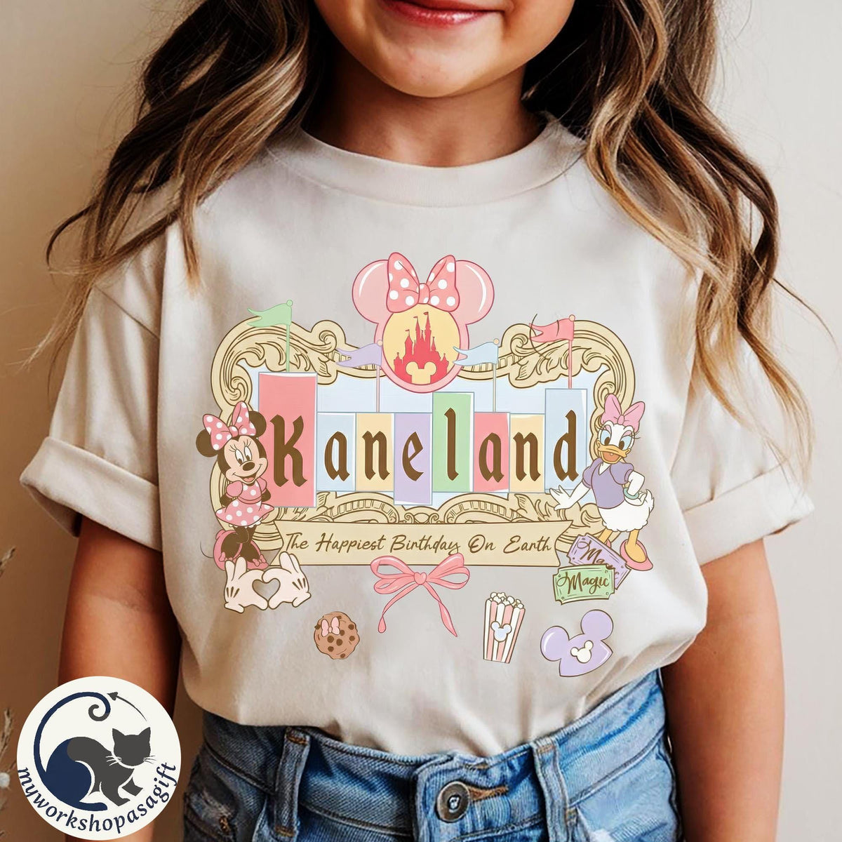 Personalized Minnie Daisy Happiest Birthday — Gildan Sweatshirt fan art by Snagva (3)