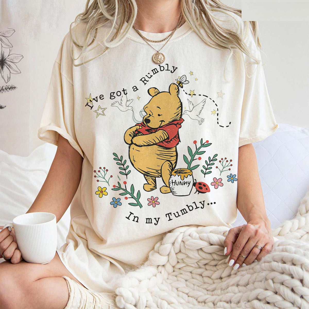 Retro Winnie The Pooh Rumbly Tumbly — Bella+Canvas Tee fan art by Snagva (4)