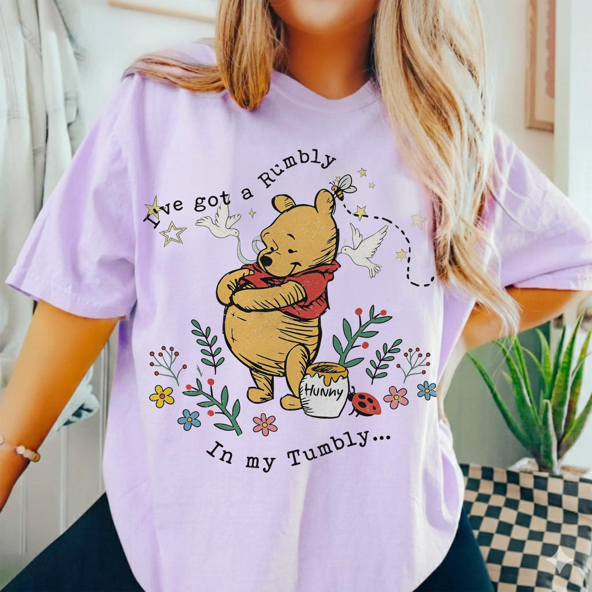 Retro Winnie The Pooh Rumbly Tumbly — Gildan Hoodie fan art by Snagva (5)