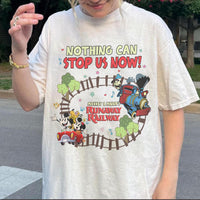 Retro Mickey and Minnie's Runaway Railway Nothing Can Stop U — Bella+Canvas Tee fan art by Snagva