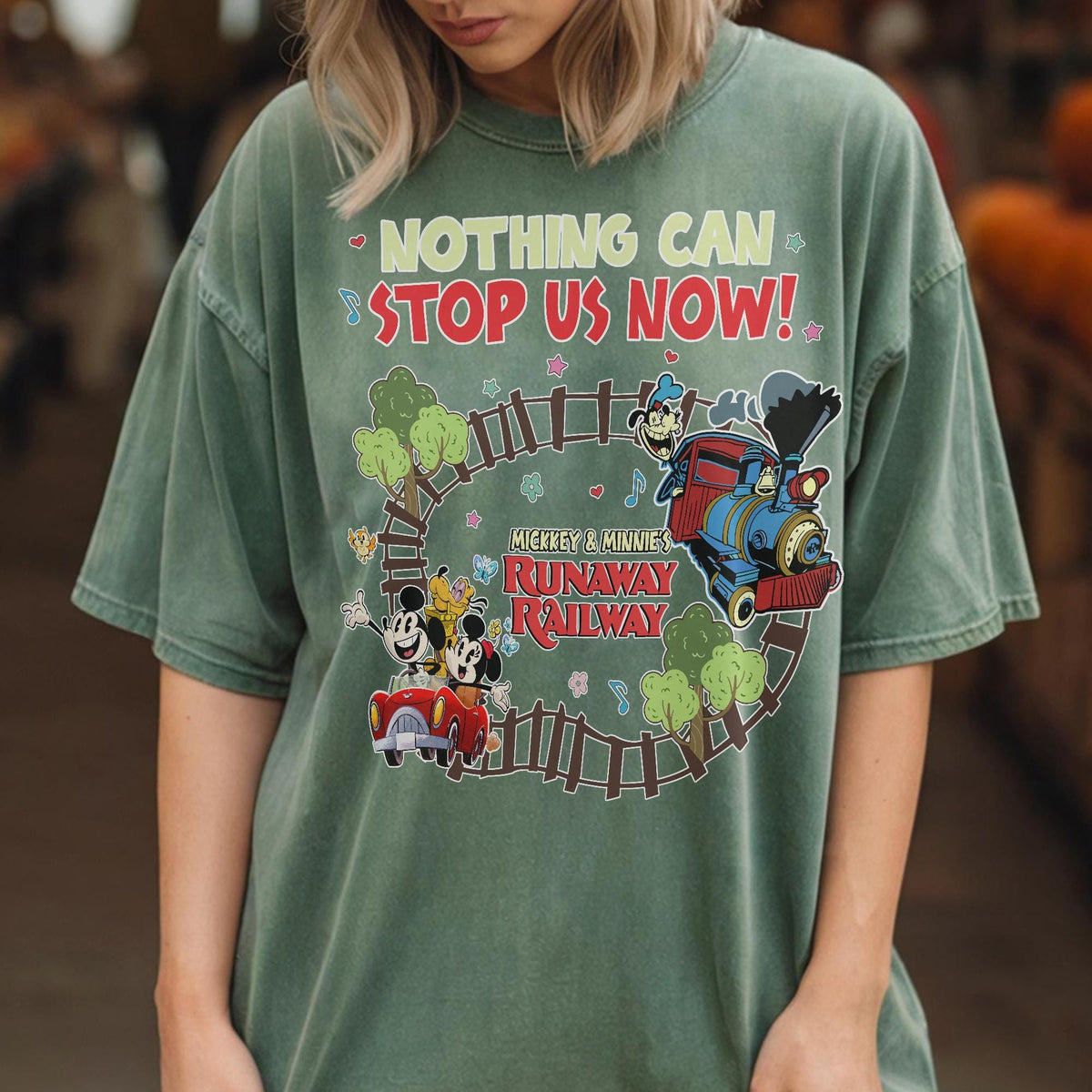 Retro Mickey and Minnie's Runaway Railway Nothing Can Stop U — Bella+Canvas Tee fan art by Snagva (3)