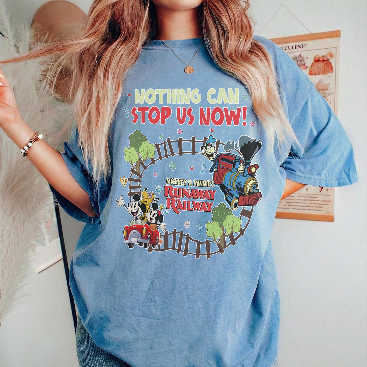 Retro Mickey and Minnie's Runaway Railway Nothing Can Stop U — Gildan Hoodie fan art by Snagva (5)