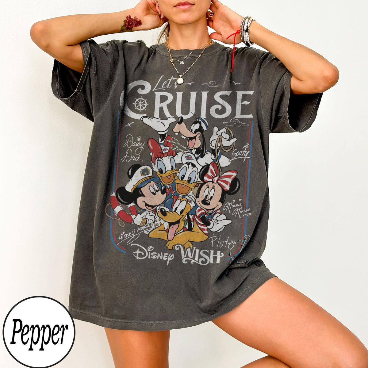 Customize Disney Mickey and Friends Let's Cruise Line — Gildan Hoodie fan art by Snagva