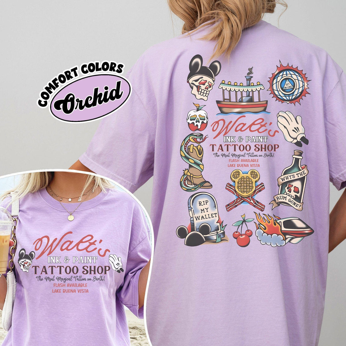 Retro Walt's Ink & Paint Tattoo Shop — Gildan Hoodie fan art by Snagva (5)