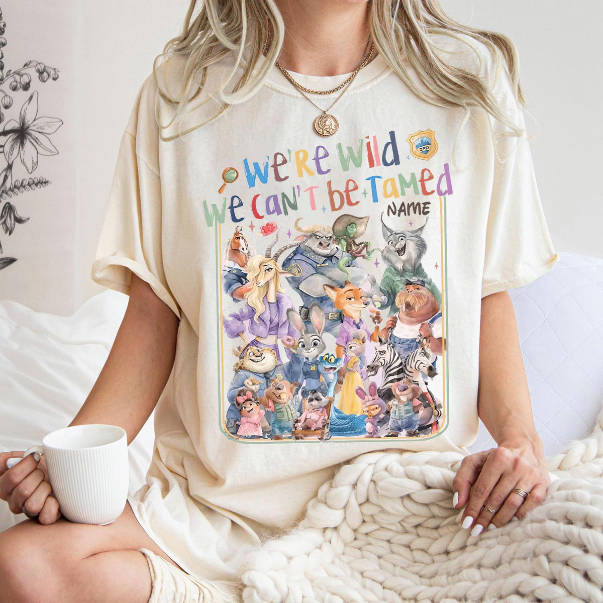 Personalized Disney Zootopia 2 We're Wild and We can't be Ta — Bella+Canvas Tee fan art by Snagva