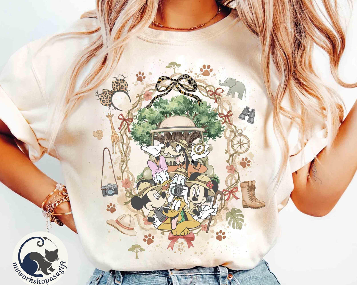 Coquette Bow Mickey & Friends Animal Kingdom — Bella+Canvas Tee fan art by Snagva (4)