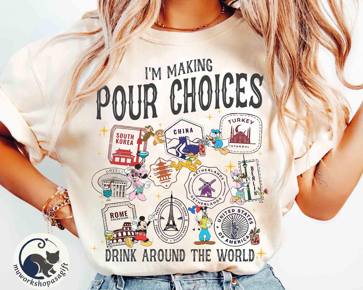 Mickey Friends Epcot Drink Around World — Comfort Colors Tee fan art by Snagva (2)