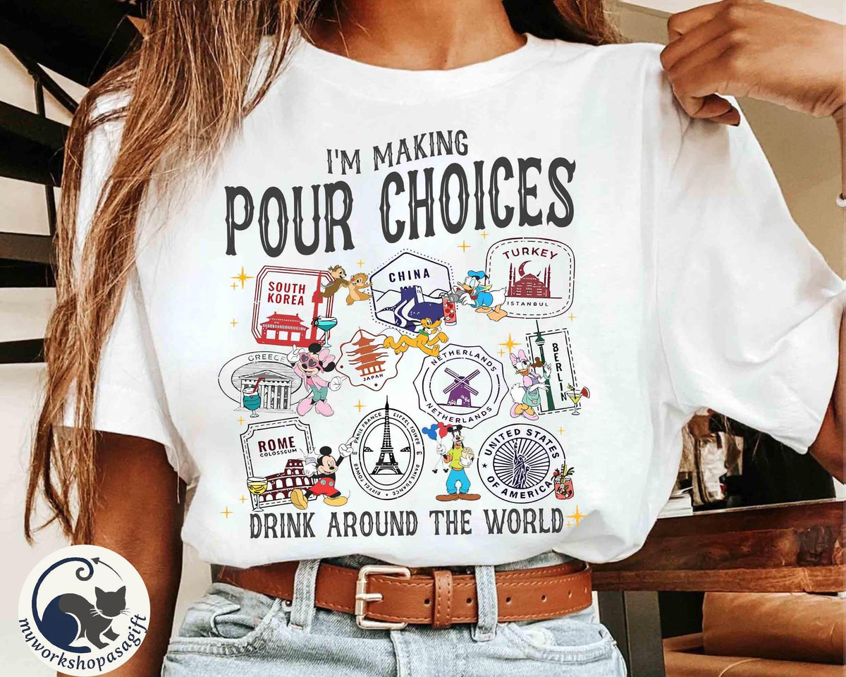 Mickey Friends Epcot Drink Around World — Comfort Colors Tee fan art by Snagva (3)