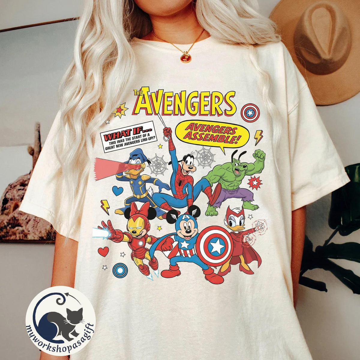What If Mickey and Friends Marvel Avengers — Bella+Canvas Tee fan art by Snagva
