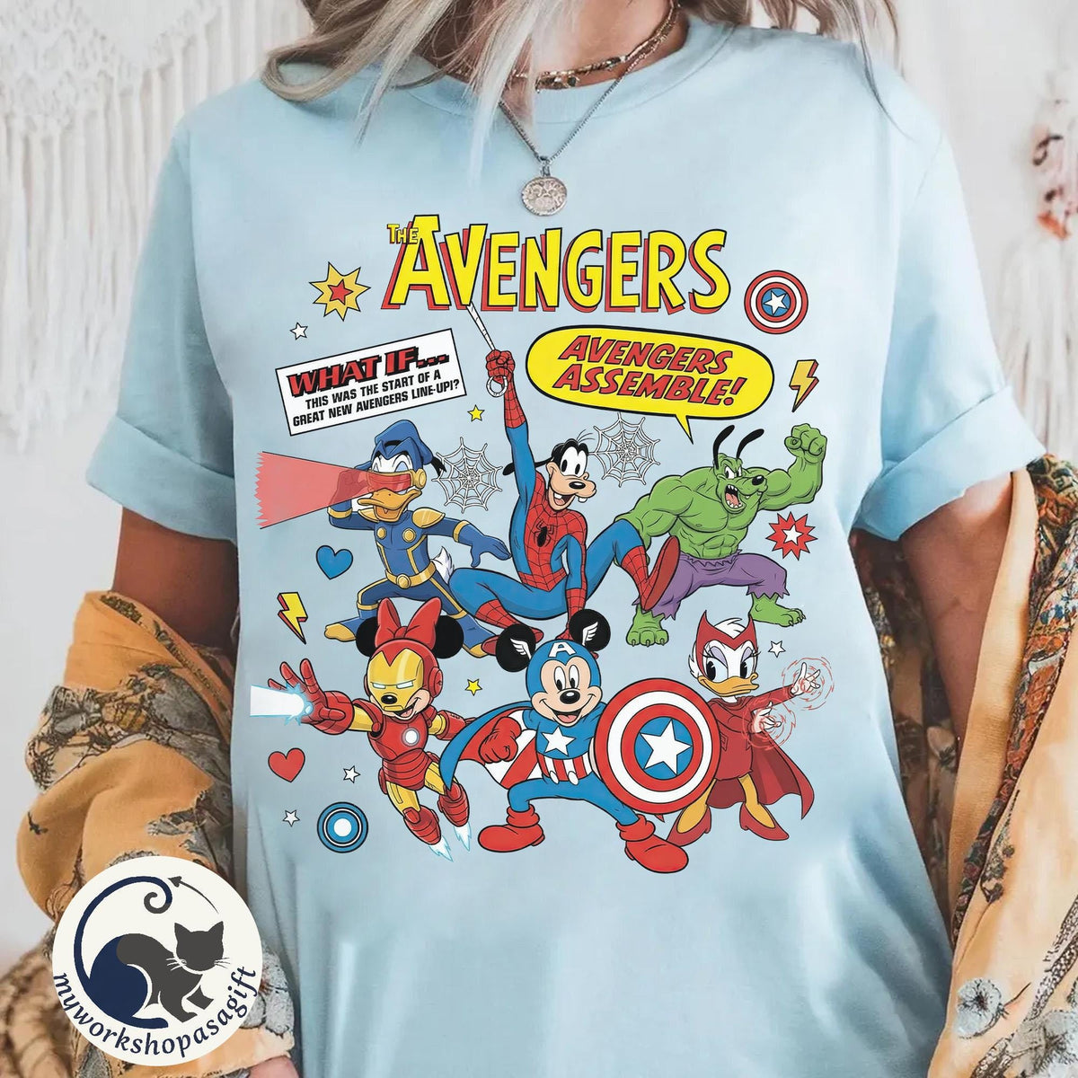 What If Mickey and Friends Marvel Avengers — Gildan Sweatshirt fan art by Snagva (2)