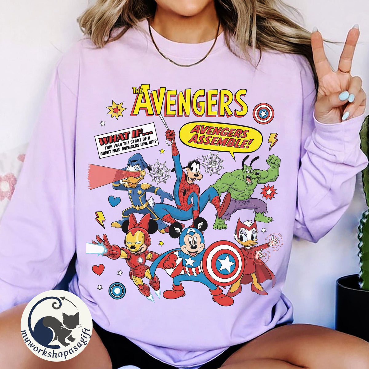 What If Mickey and Friends Marvel Avengers — Bella+Canvas Tee fan art by Snagva (4)