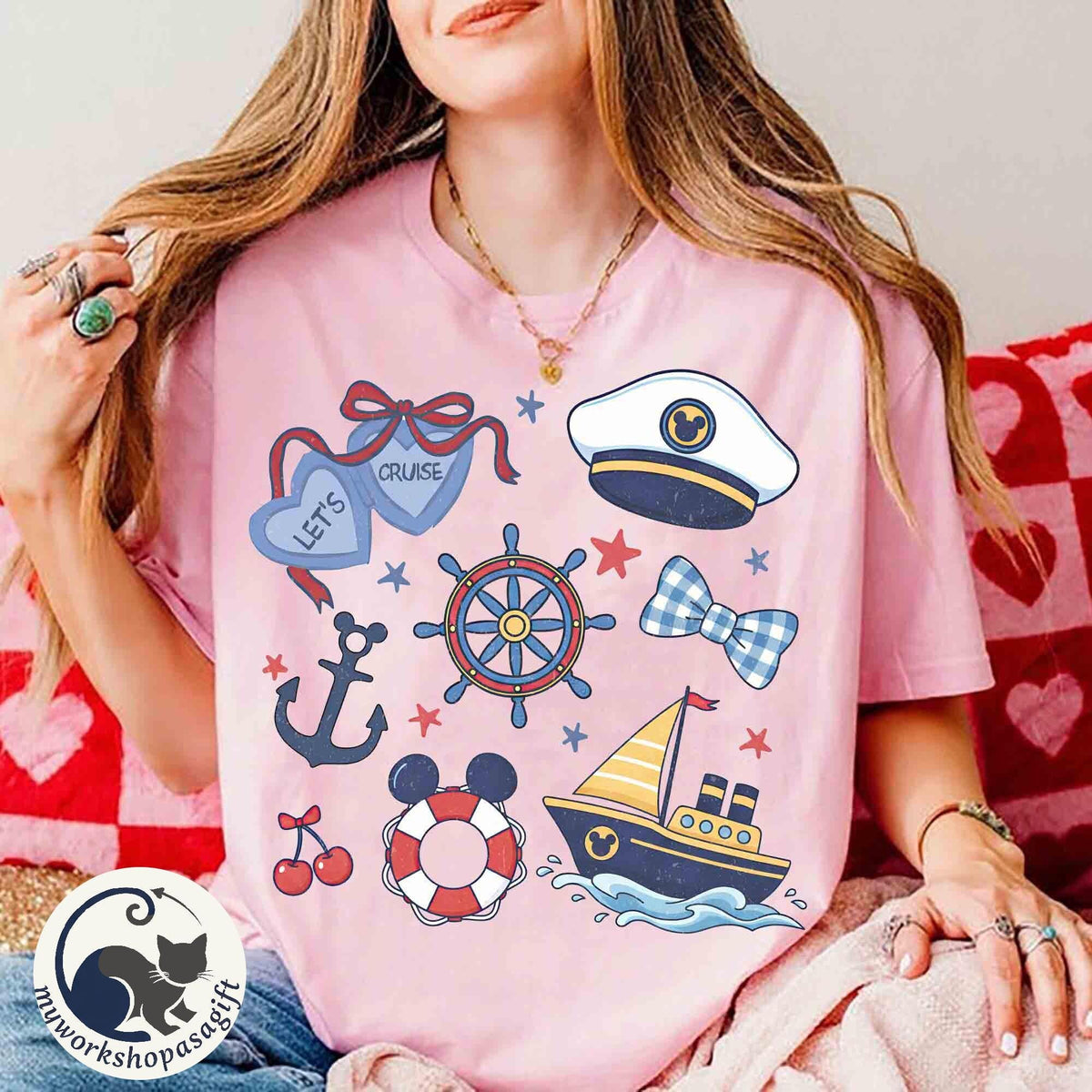 Coquette Bows Disney Cruise Retro — Comfort Colors Tee fan art by Snagva (2)