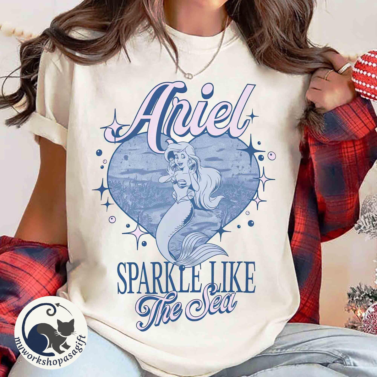 Retro Disney Disney The Little Mermaid Ariel Sparkle — Comfort Colors Tee fan art by Snagva (4)
