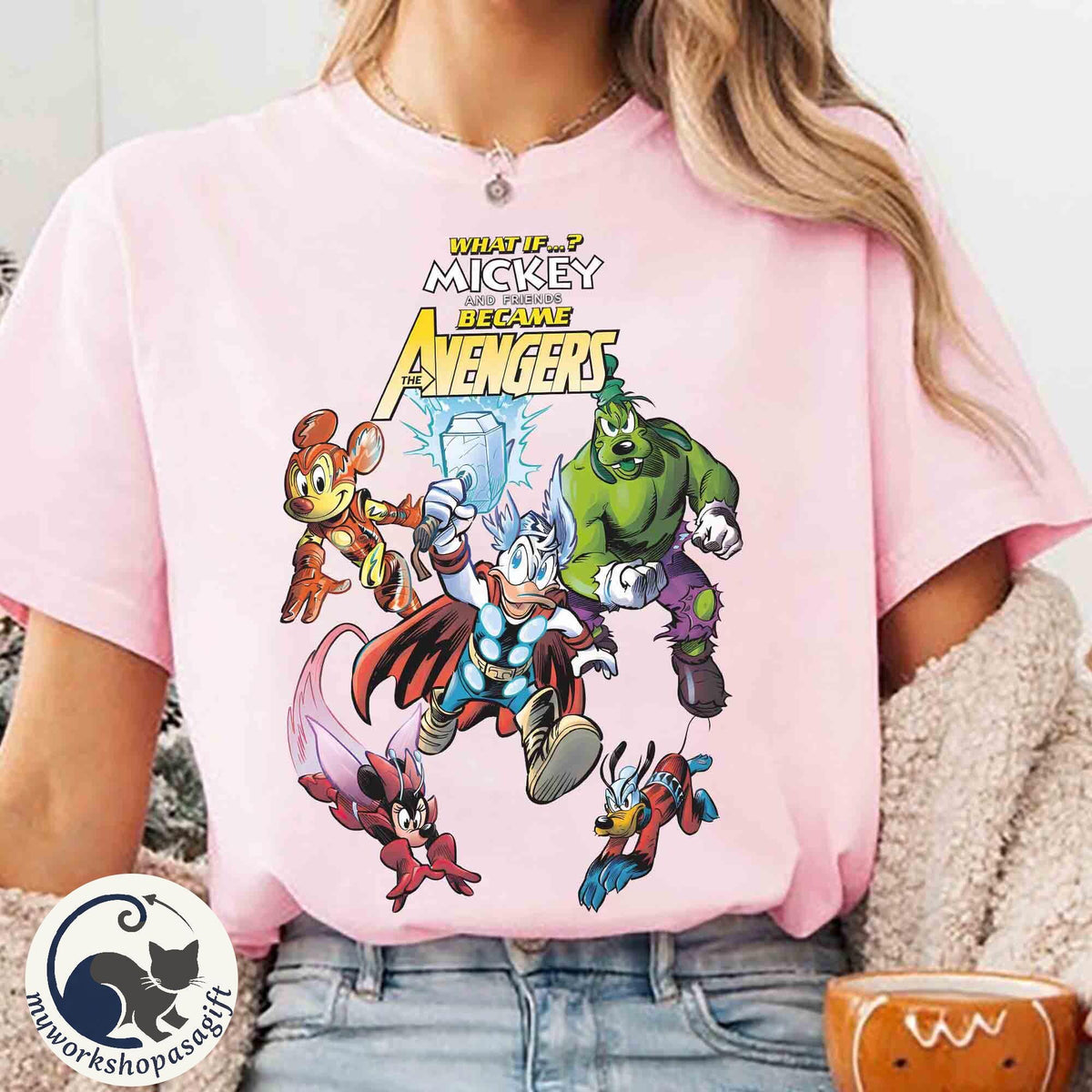 What If Mickey and Friends Became the Avengers — Bella+Canvas Tee fan art by Snagva (4)