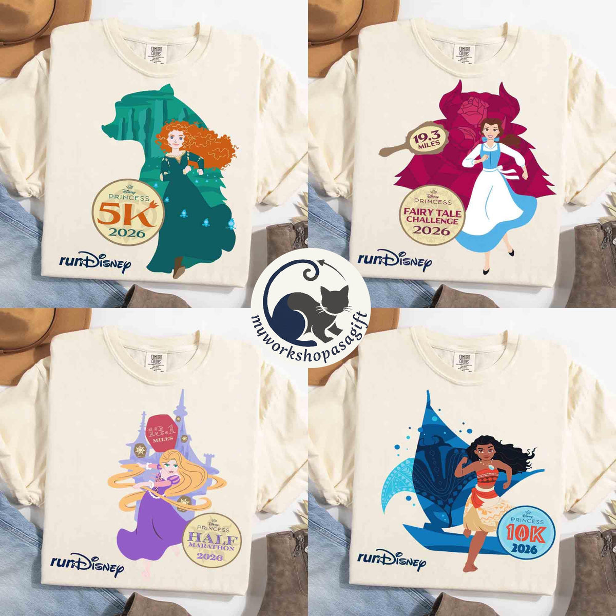 Disney Princess Yoga Half Marathon Weekend 2025 Tanktop — Gildan Sweatshirt fan art by Snagva