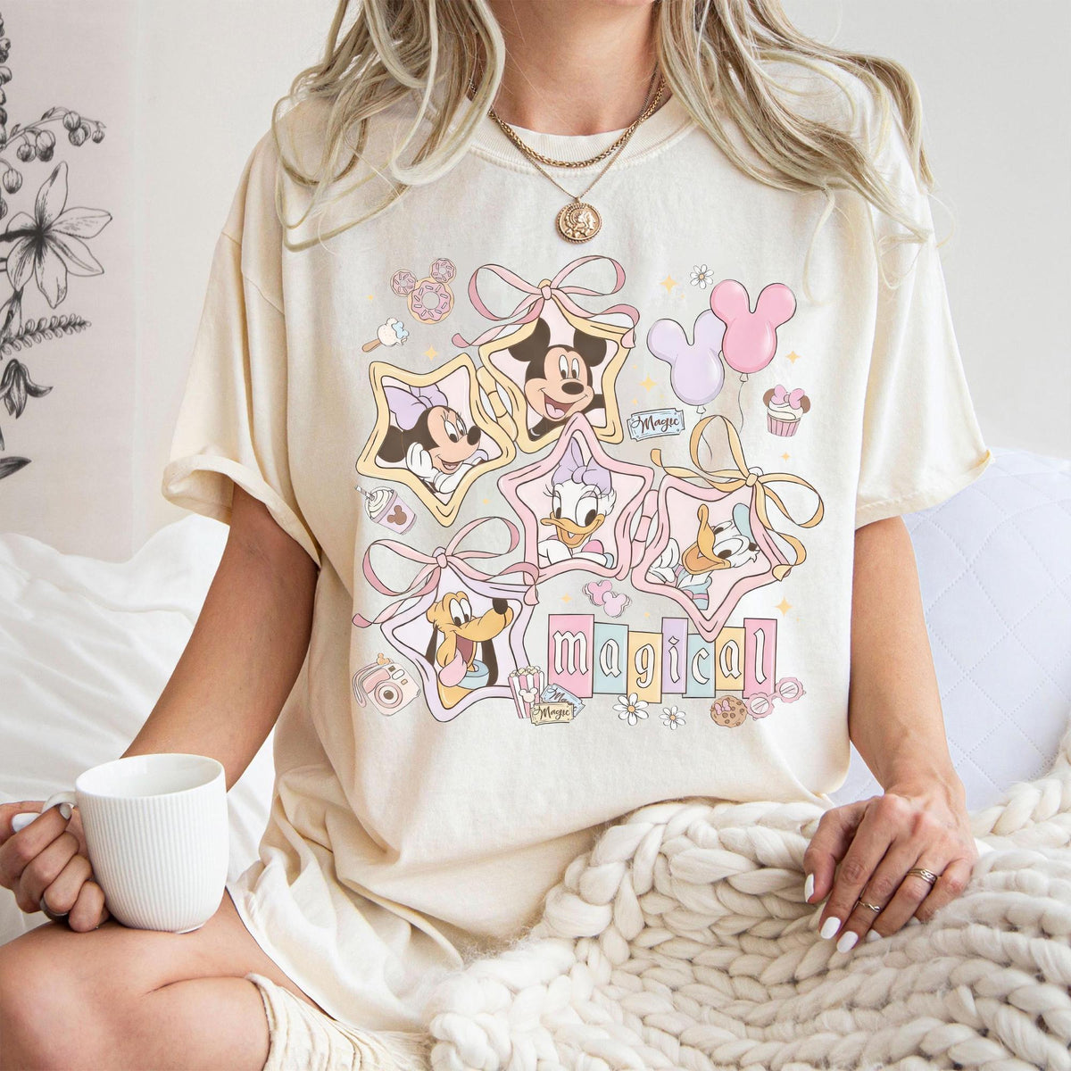 Retro Magical Pastel Coquette Disney — Bella+Canvas Tee fan art by Snagva
