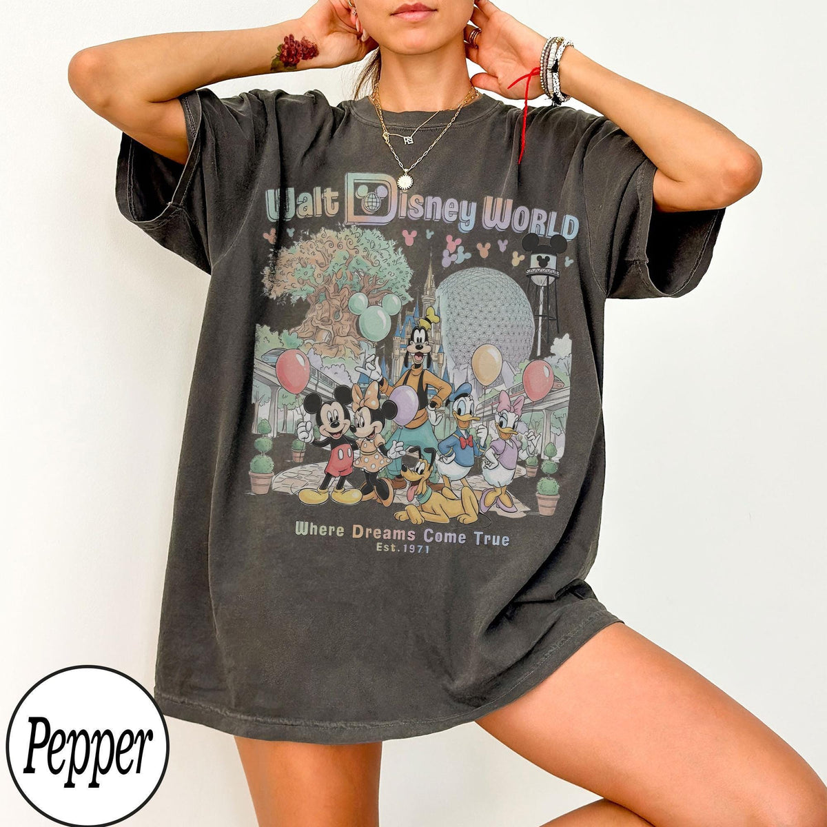 Retro Walt Disney World Mickey and Friends — Comfort Colors Tee fan art by Snagva (4)