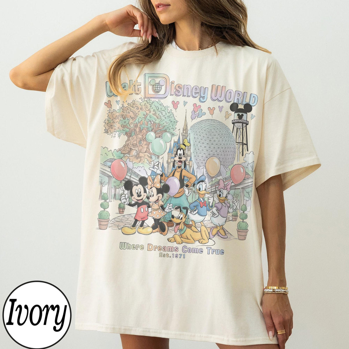 Retro Walt Disney World Mickey and Friends — Gildan Hoodie fan art by Snagva (5)