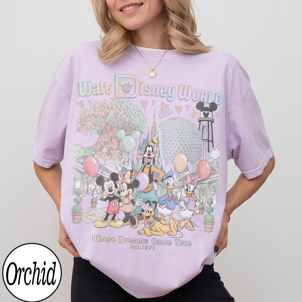 Retro Walt Disney World Mickey and Friends — Gildan Sweatshirt fan art by Snagva (8)