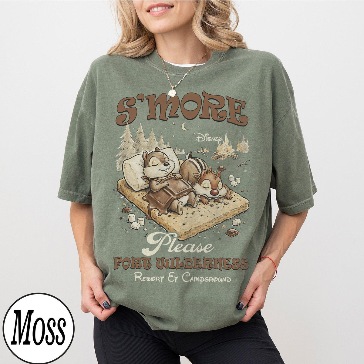 Retro Chip Dale S'more Please Fort Wilderness — Gildan Sweatshirt fan art by Snagva (2)