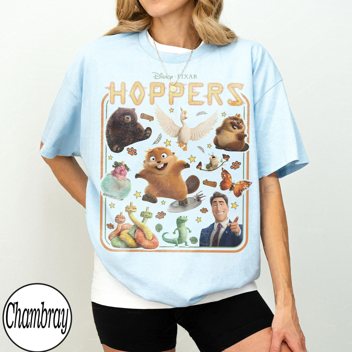 Retro Disney Pixar Hoppers — Bella+Canvas Tee fan art by Snagva (7)