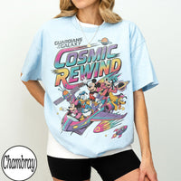 Retro 80s Guardians Cosmic Rewind Mickey Donald Goofy — Bella+Canvas Tee fan art by Snagva (2)