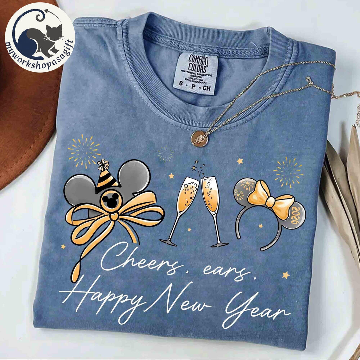 Coquette Bow Mickey Ears Happy New Year — Comfort Colors Tee fan art by Snagva (4)