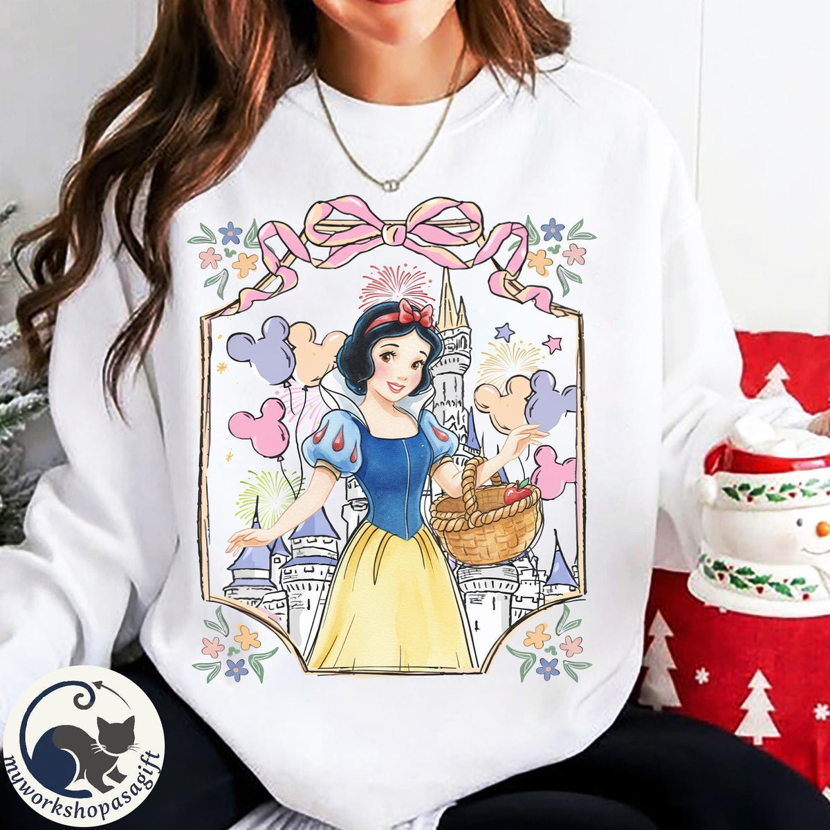 Customized Coquette Bow Disney Princess Castle Comfort Color — Comfort Colors Tee fan art by Snagva (2)
