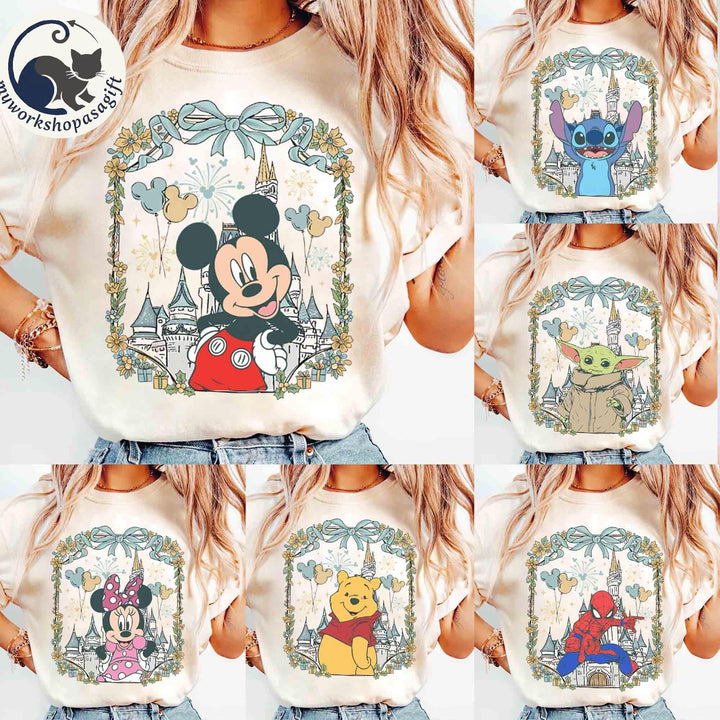 Customize All Characters Disney Magical Castle — Bella+Canvas Tee fan art by Snagva