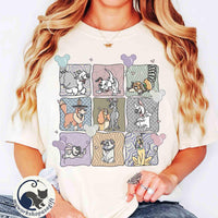Retro Coquette Disney Dog Characters Group — Bella+Canvas Tee fan art by Snagva