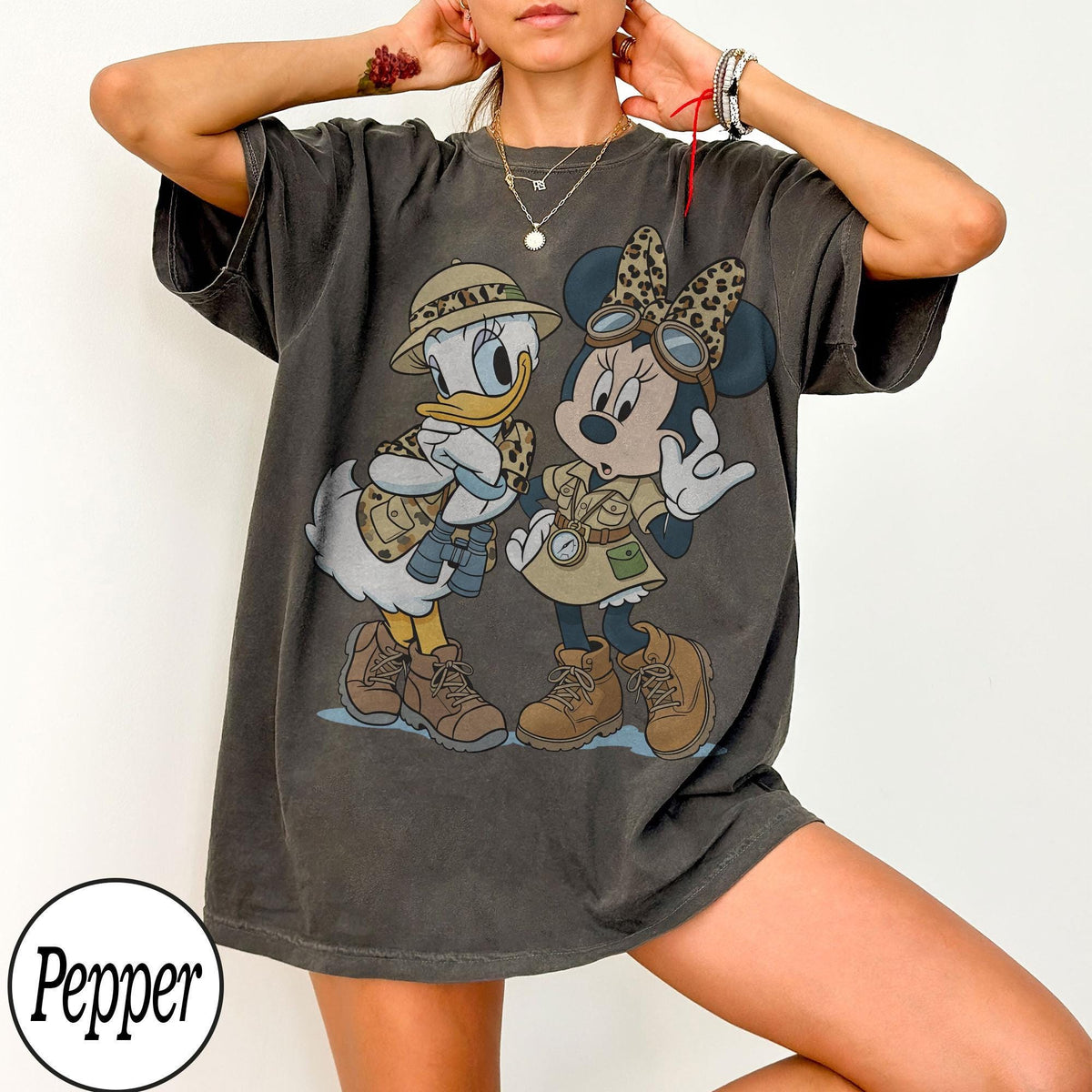 Comfort Colors Minnie Mouse And Daisy Duck Safari Mode — Comfort Colors Tee fan art by Snagva (3)