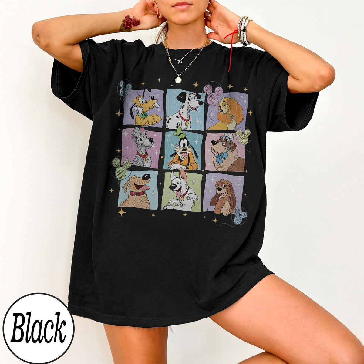 Retro Disney Dogs Characters Sketch — Gildan Sweatshirt fan art by Snagva (4)