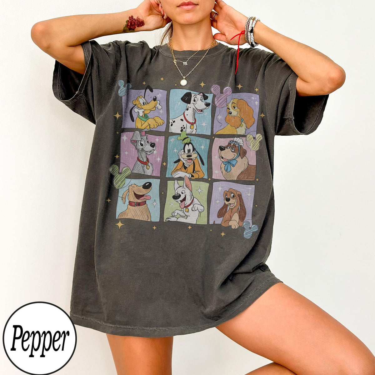 Retro Disney Dogs Characters Sketch — Gildan Sweatshirt fan art by Snagva (6)