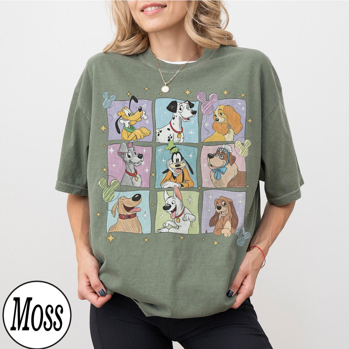 Retro Disney Dogs Characters Sketch — Comfort Colors Tee fan art by Snagva (7)