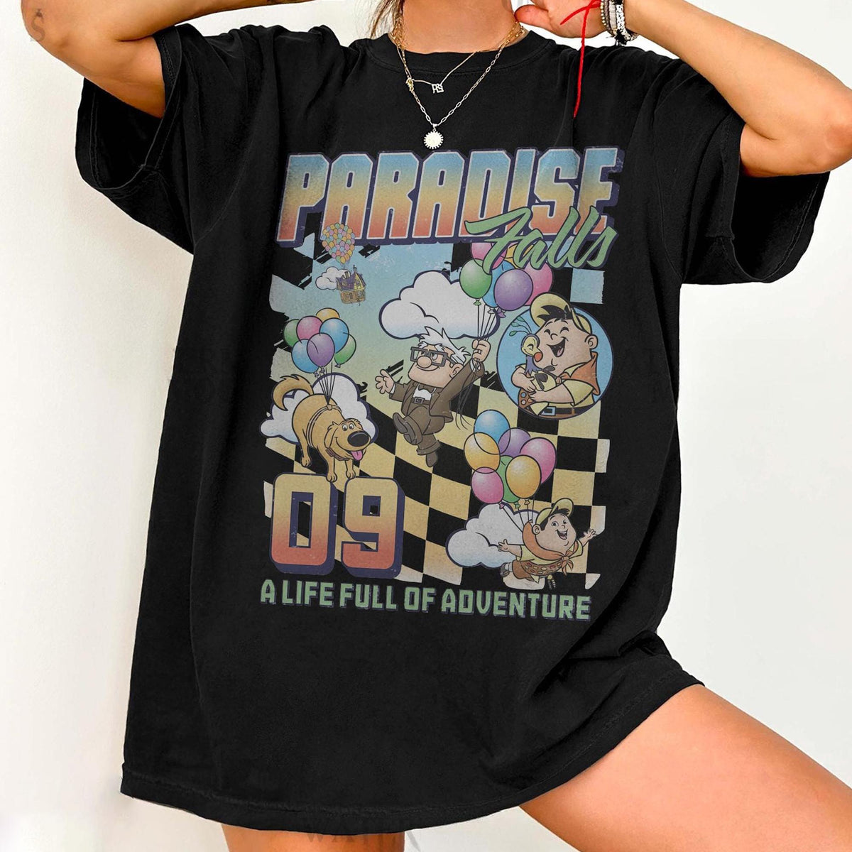Retro Paradise Falls Up Movie — Comfort Colors Tee fan art by Snagva