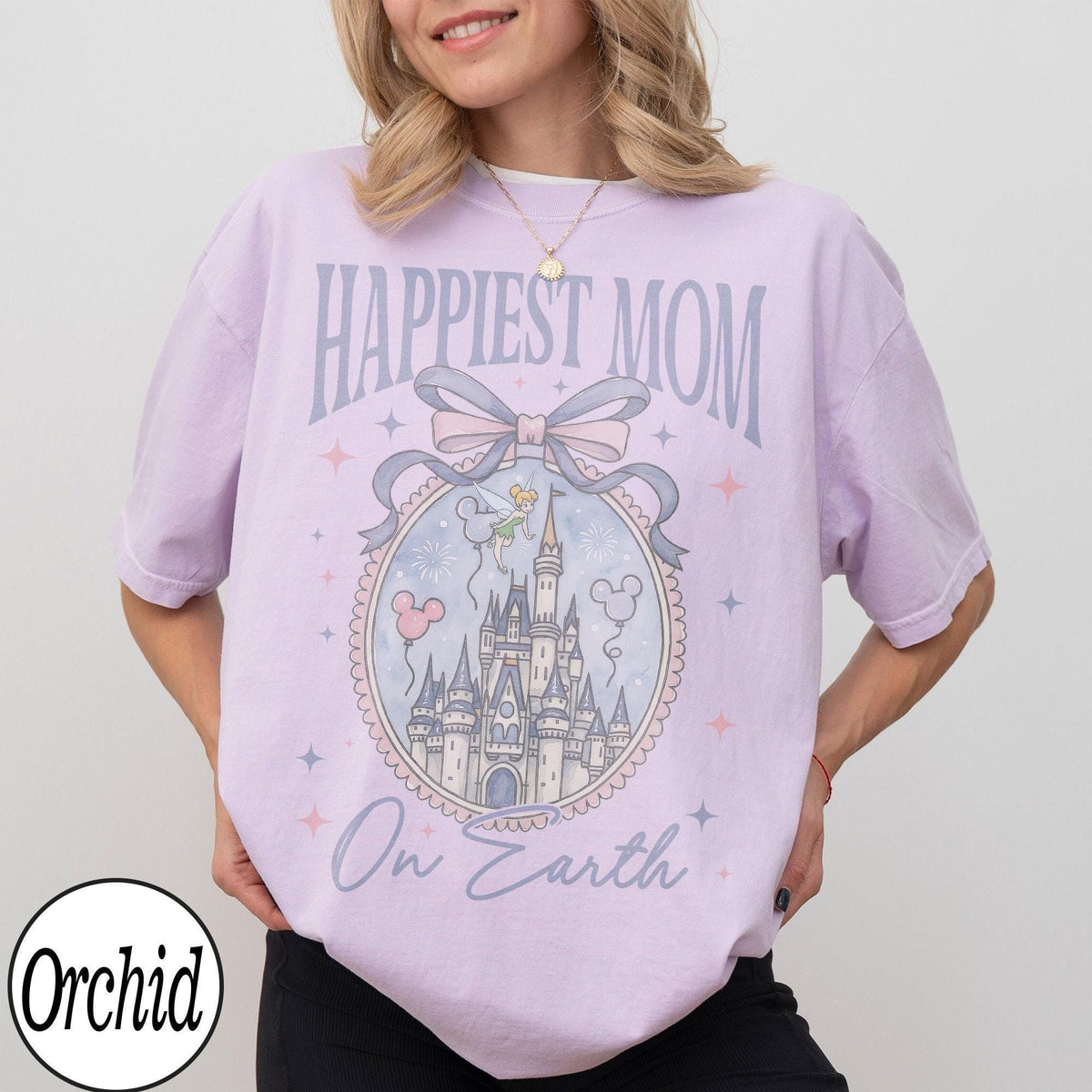 Retro Happiest Mom On Earth Shirt Disney Castle — Bella+Canvas Tee fan art by Snagva (6)