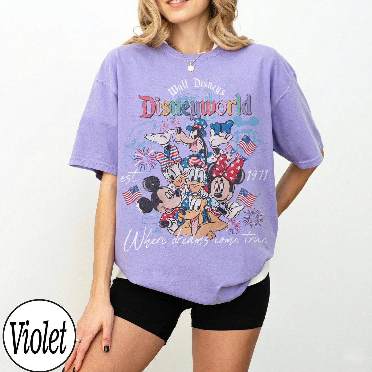 Comfort Colors Disneyworld Est 1971 Patriotic Mickey Friends — Gildan Sweatshirt fan art by Snagva (2)